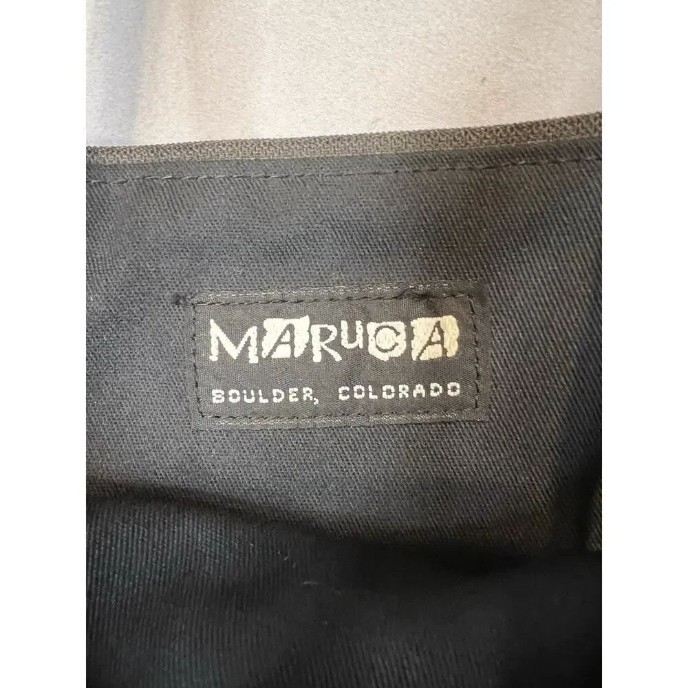 Maruca Boulder Colorado Woven Zip Shoulder‎ Bag Green Brown Excellent Condition